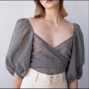 Shaina Mote - Opal Top - Black Gingham - Size XS